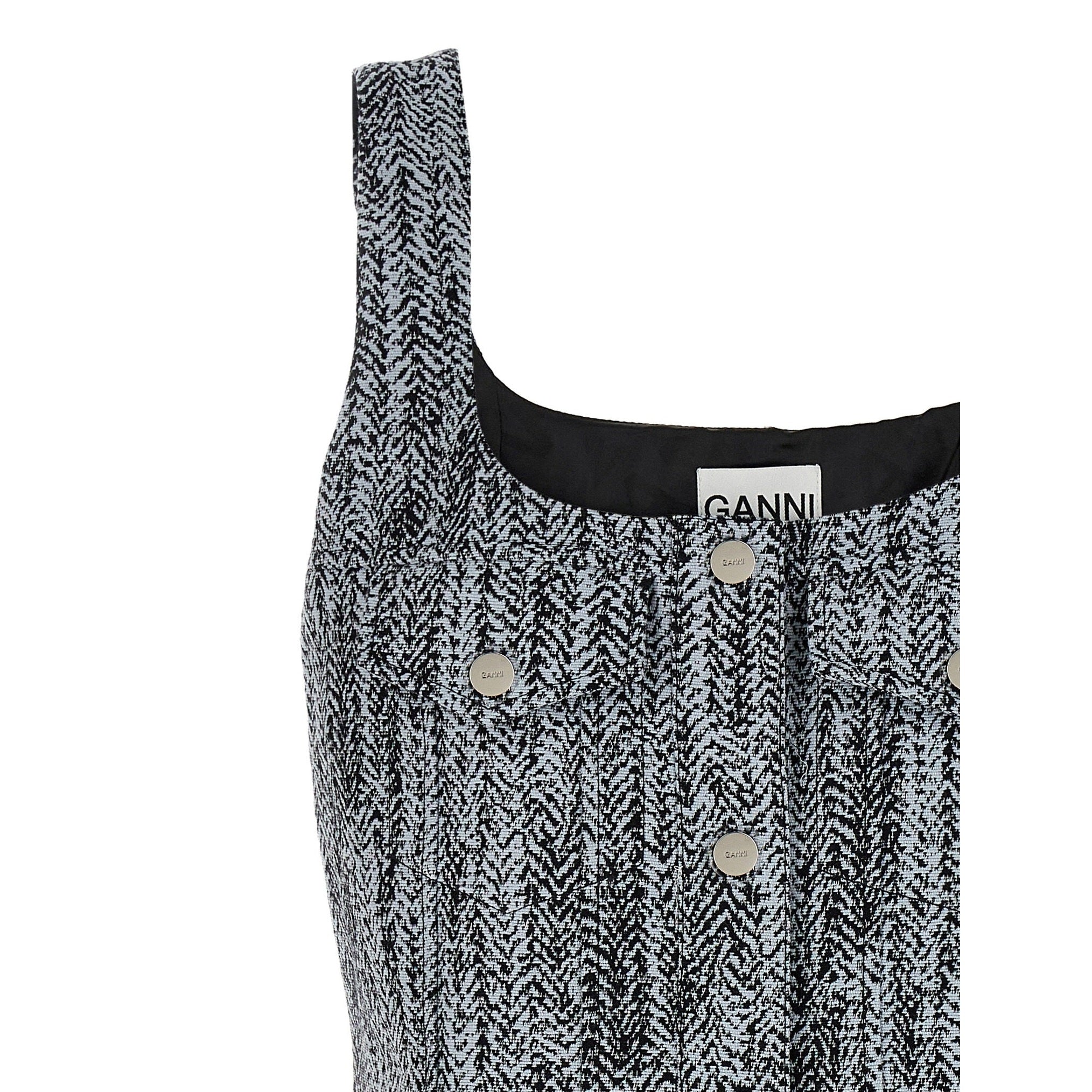 Ganni Multicolor Cotton Short Dress