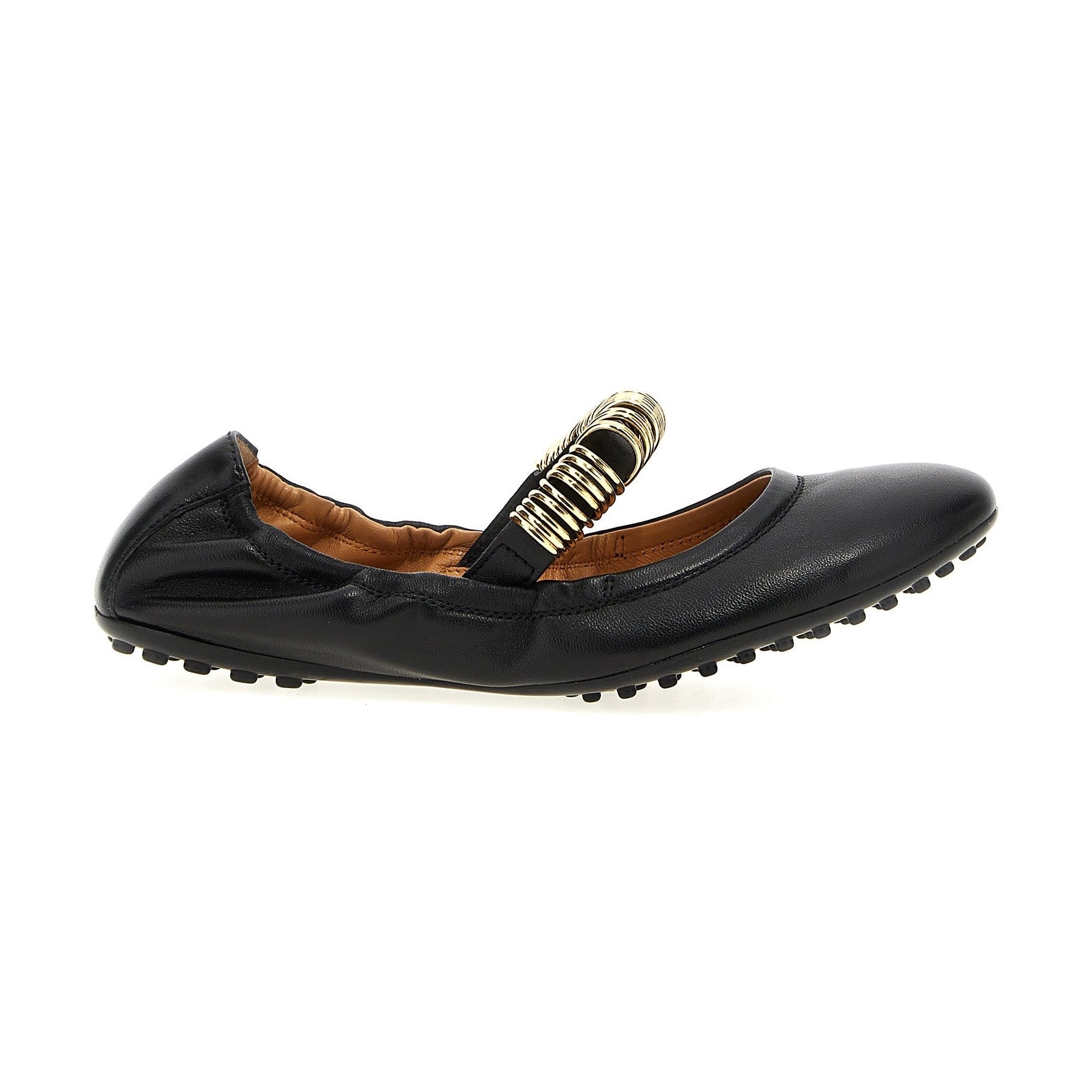 Tod's Black Lamb Leather Ballet Flats