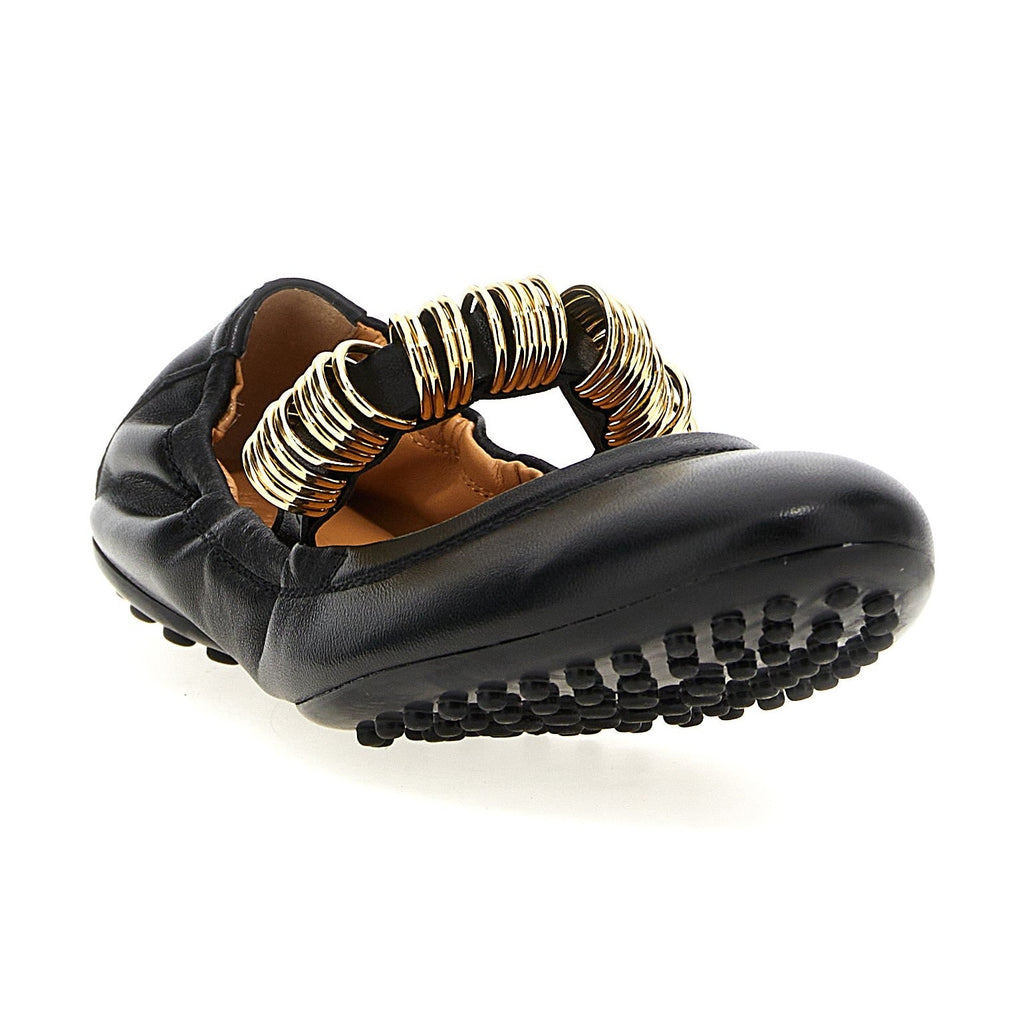 Tod's Black Lamb Leather Ballet Flats