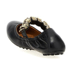 Tod's Black Lamb Leather Ballet Flats