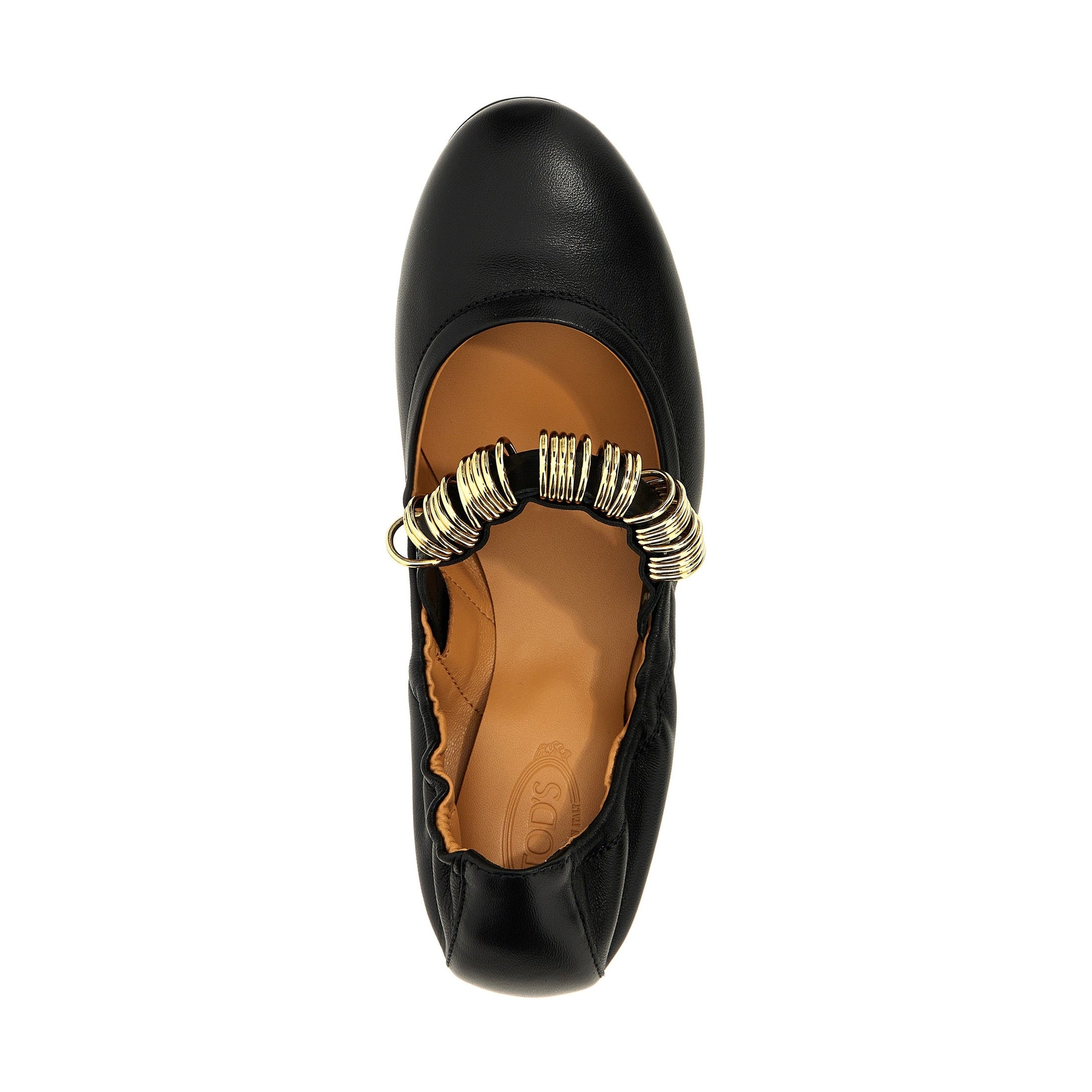 Tod's Black Lamb Leather Ballet Flats