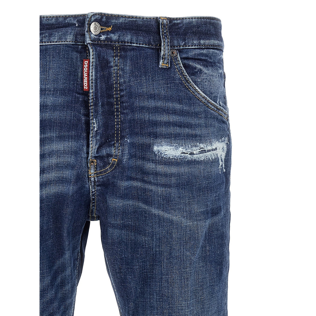Dsquared² Blue Cotton Slim Fit Jeans