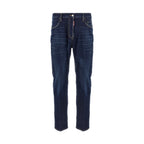 Dsquared² Blue Cotton Straight-Leg Jeans