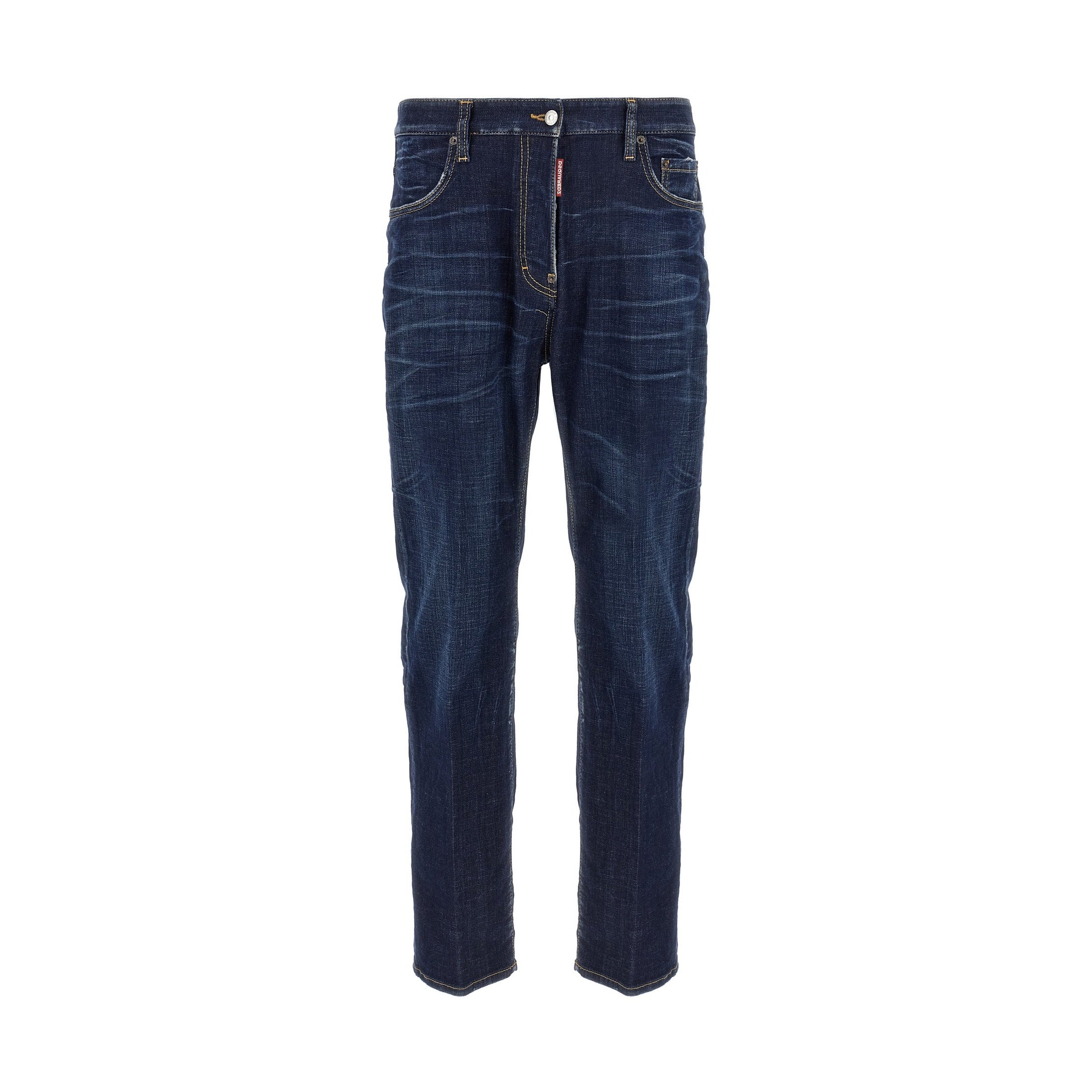 Dsquared² Blue Cotton Straight-Leg Jeans