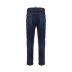Dsquared² Blue Cotton Straight-Leg Jeans