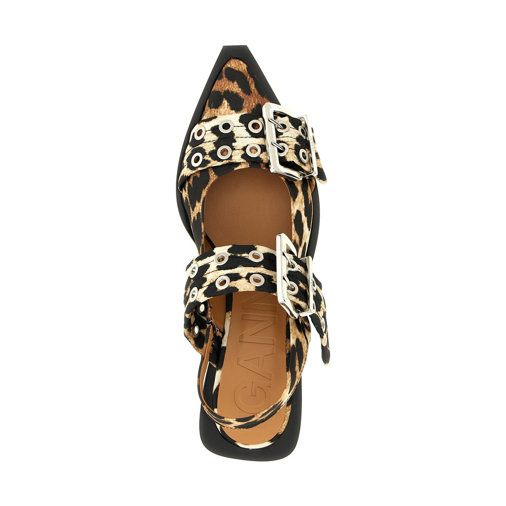 Ganni Multicolor Polyester Ballet Flats