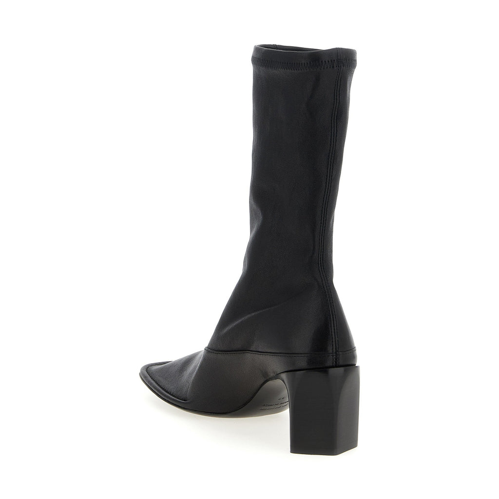 Jil Sander Black Lamb Leather Ankle Boots