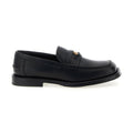 Moschino Black Velvet Leather Slip-On Loafers