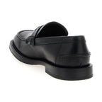 Moschino Black Velvet Leather Slip-On Loafers