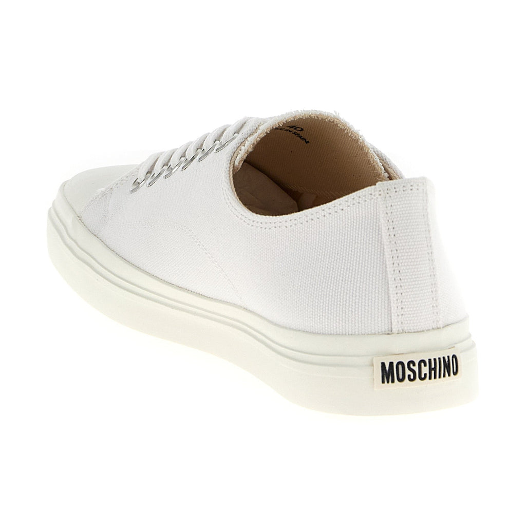 Moschino White Cotton Low Top Sneakers
