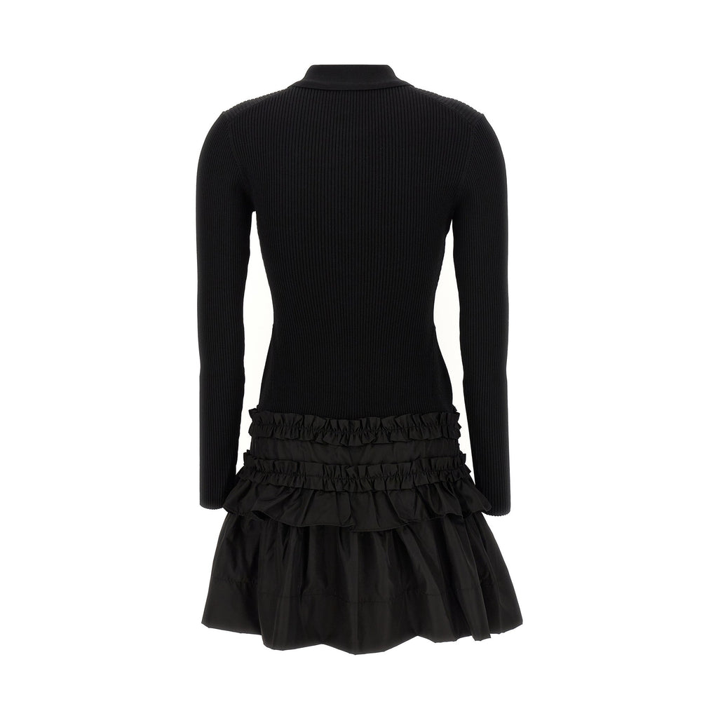 Ganni Black Viscose Short Dress