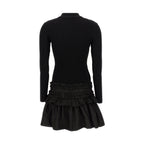 Ganni Black Viscose Short Dress