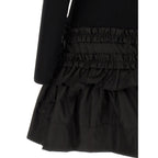 Ganni Black Viscose Short Dress