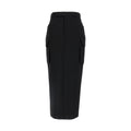 Rick Owens Black Wool Midi Skirt