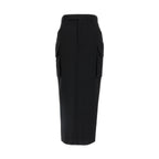 Rick Owens Black Wool Midi Skirt