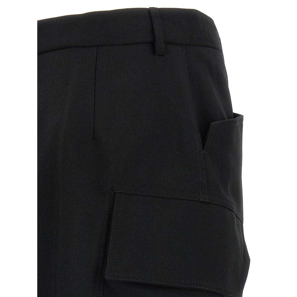 Rick Owens Black Wool Midi Skirt