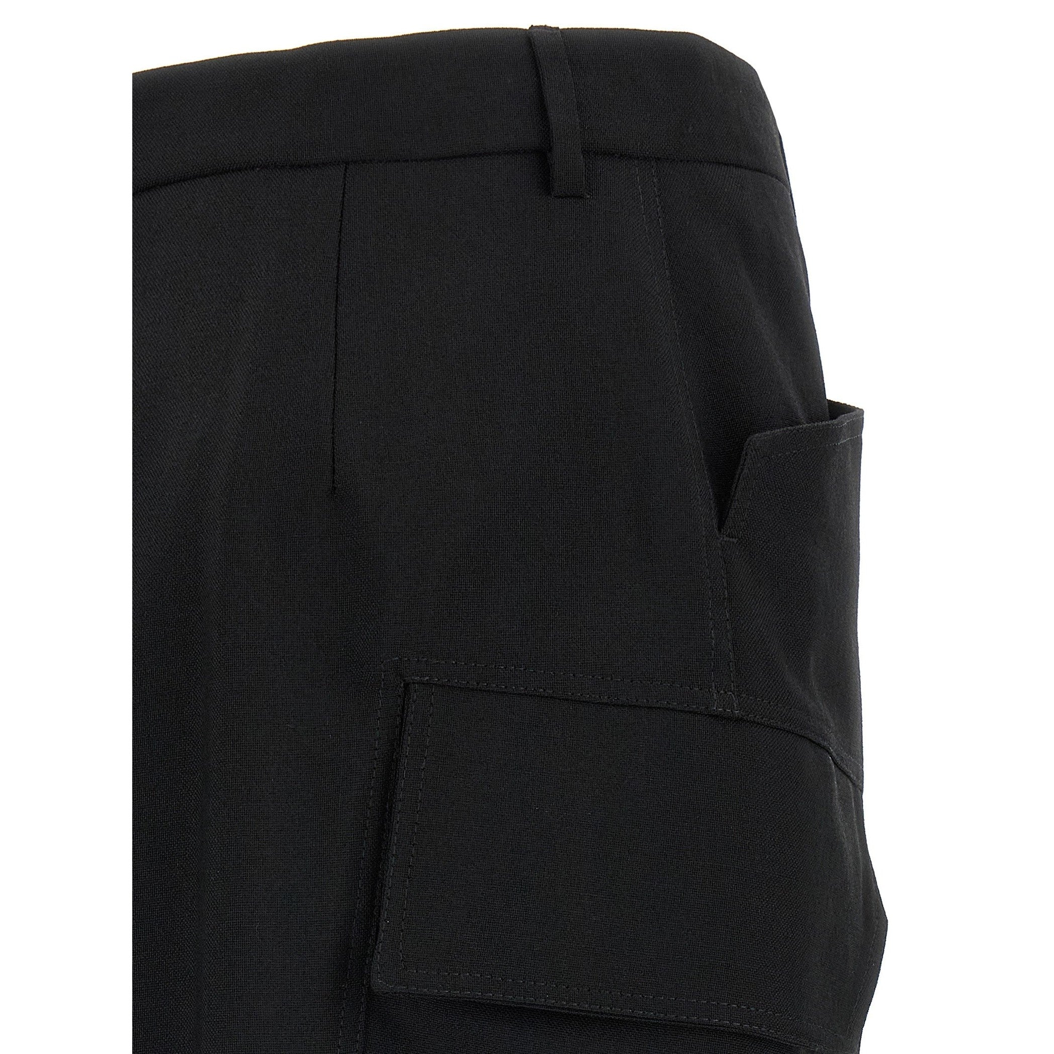Rick Owens Black Wool Midi Skirt
