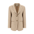 Max Mara Beige Alpaca Leather Blazer