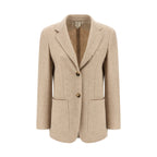 Max Mara Beige Alpaca Leather Blazer