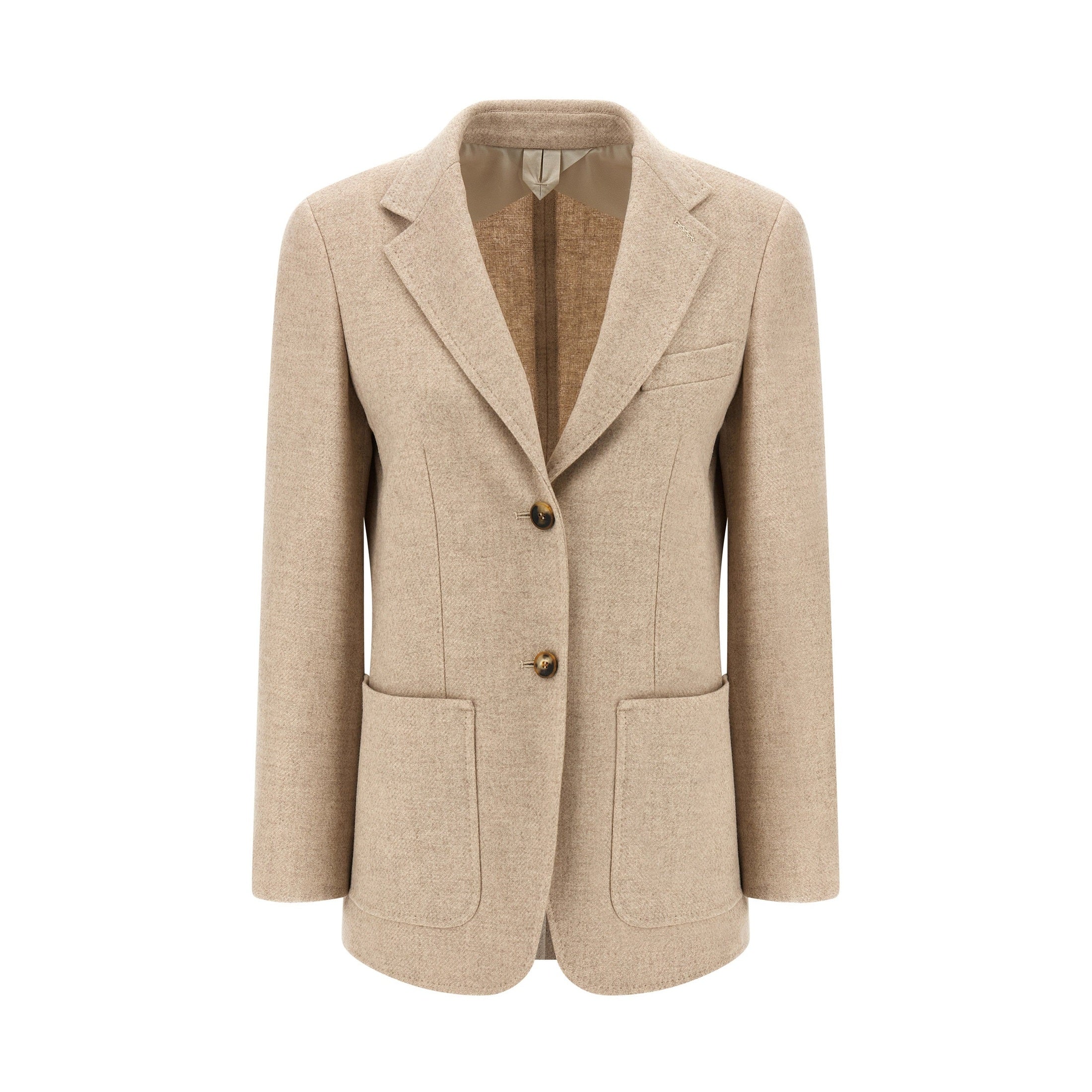 Max Mara Beige Alpaca Leather Blazer