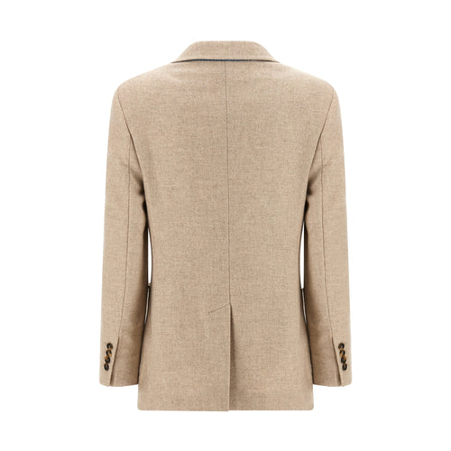 Beige Alpaca Leather Blazer