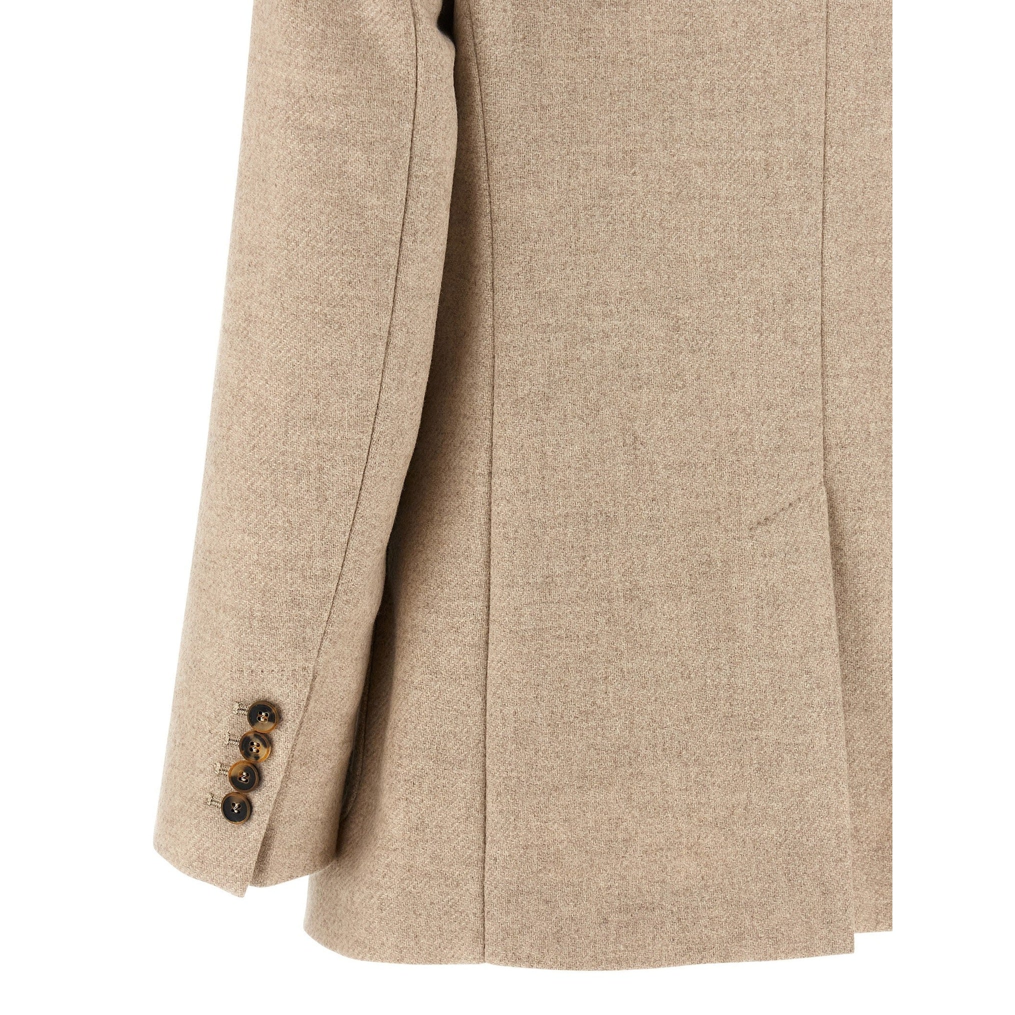 Max Mara Beige Alpaca Leather Blazer