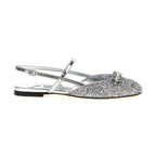 Jimmy Choo Silver Tencel Ballet Flats
