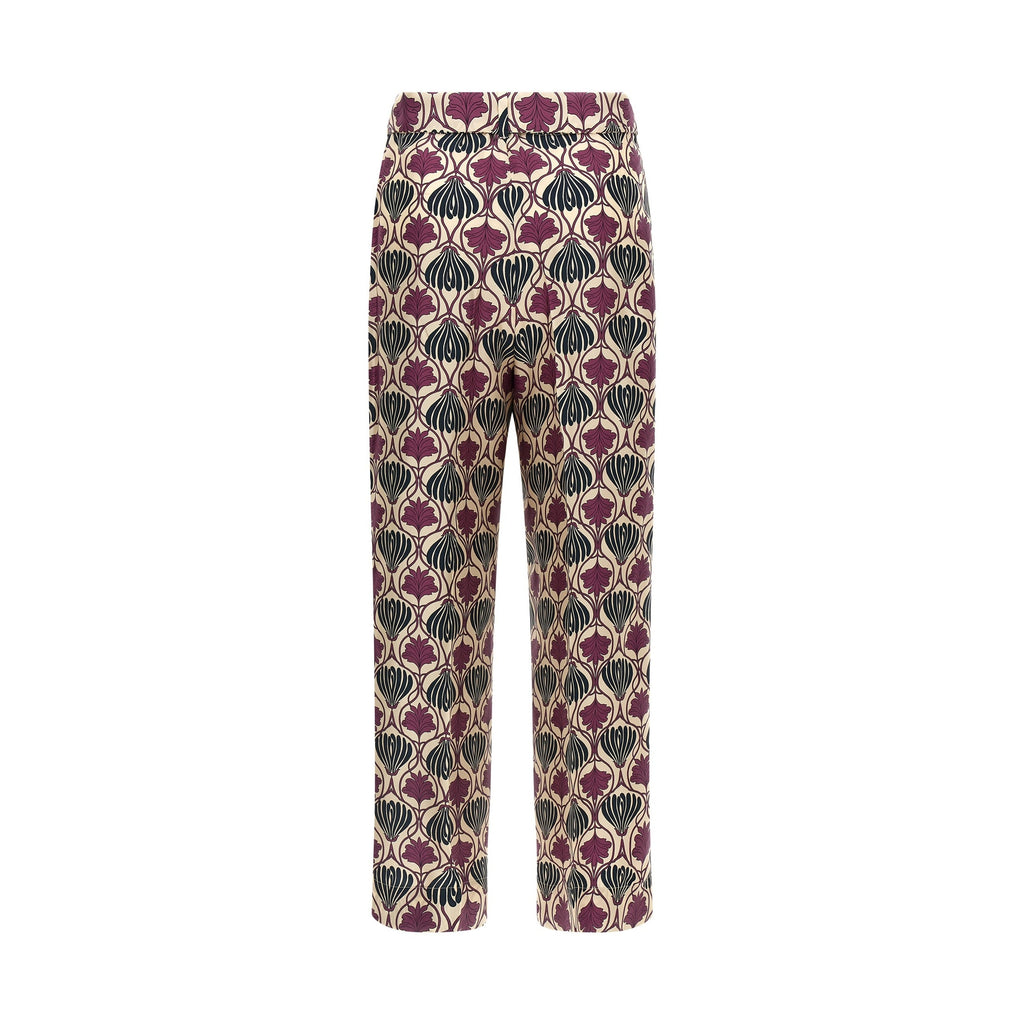 Max Mara Purple Silk Casual Pants