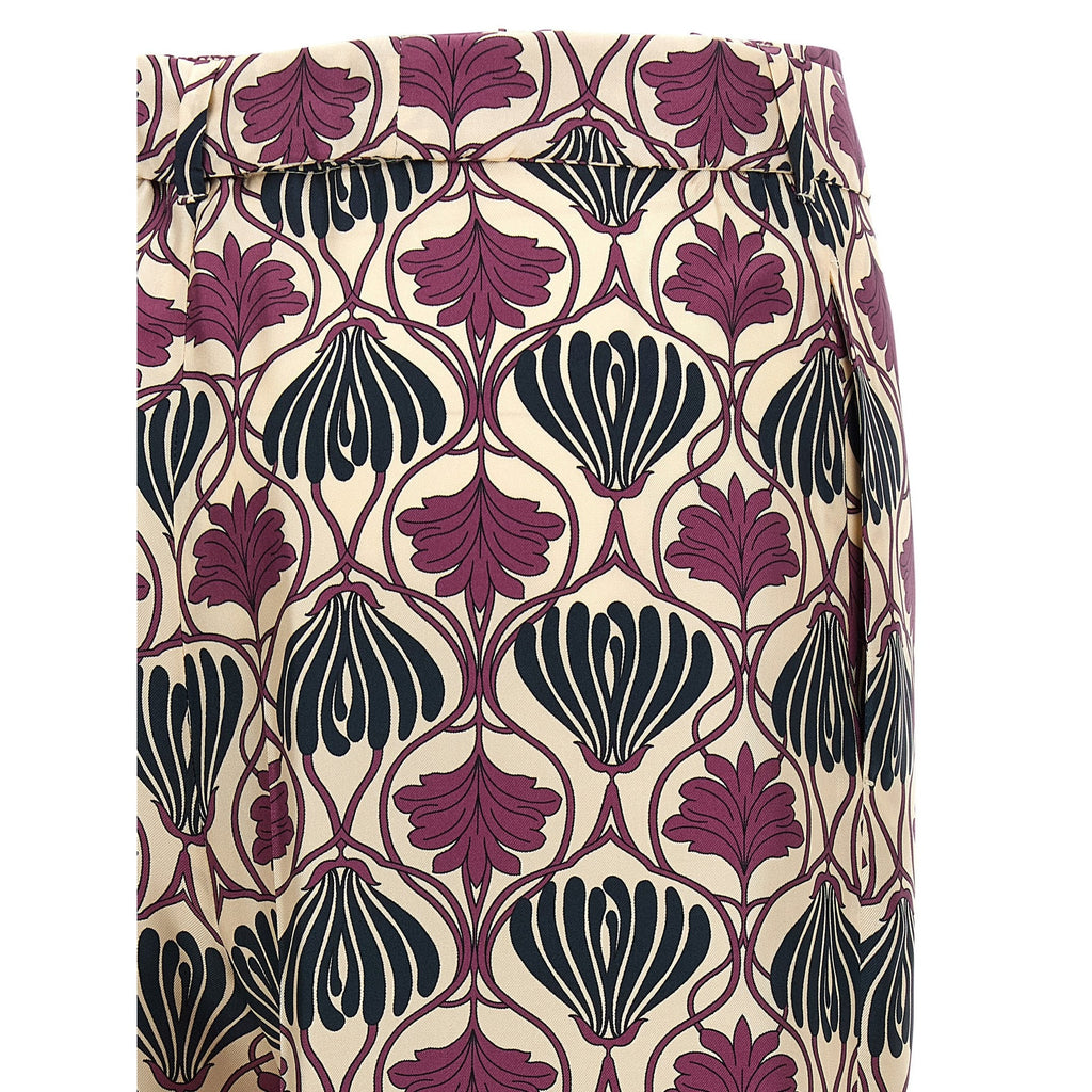Max Mara Purple Silk Casual Pants