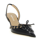 MACH & MACH Black Calfskin Mid Heel Pumps
