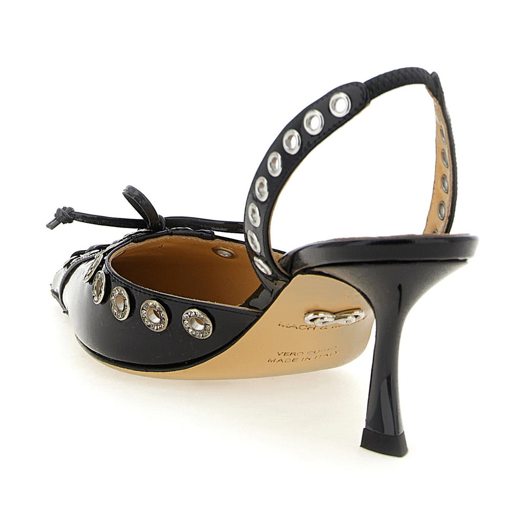MACH & MACH Black Calfskin Mid Heel Pumps