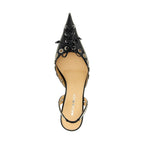 MACH & MACH Black Calfskin Mid Heel Pumps