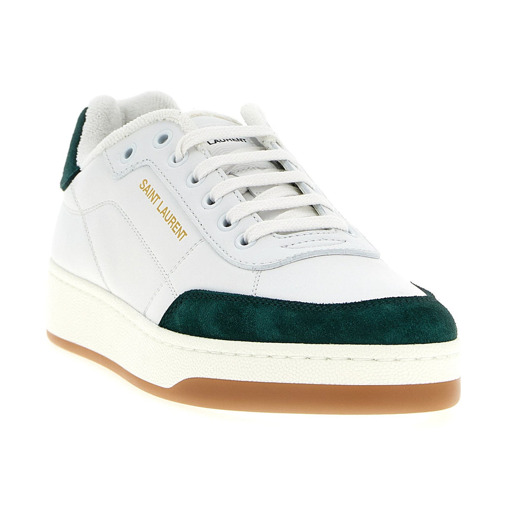 Saint Laurent Bicolor Calfskin Low Top Sneakers