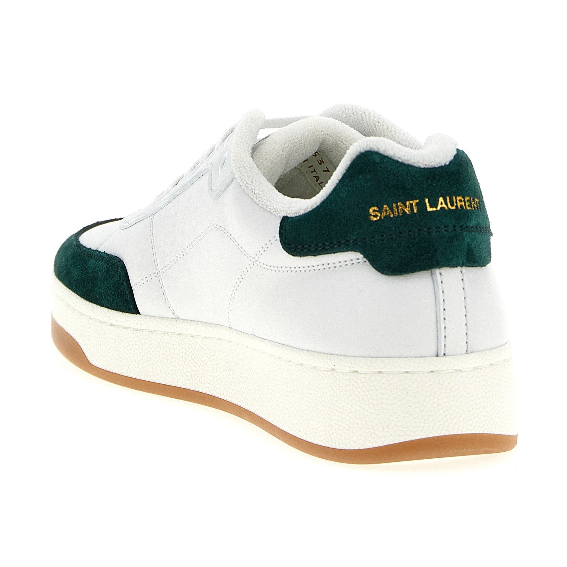 Saint Laurent Bicolor Calfskin Low Top Sneakers