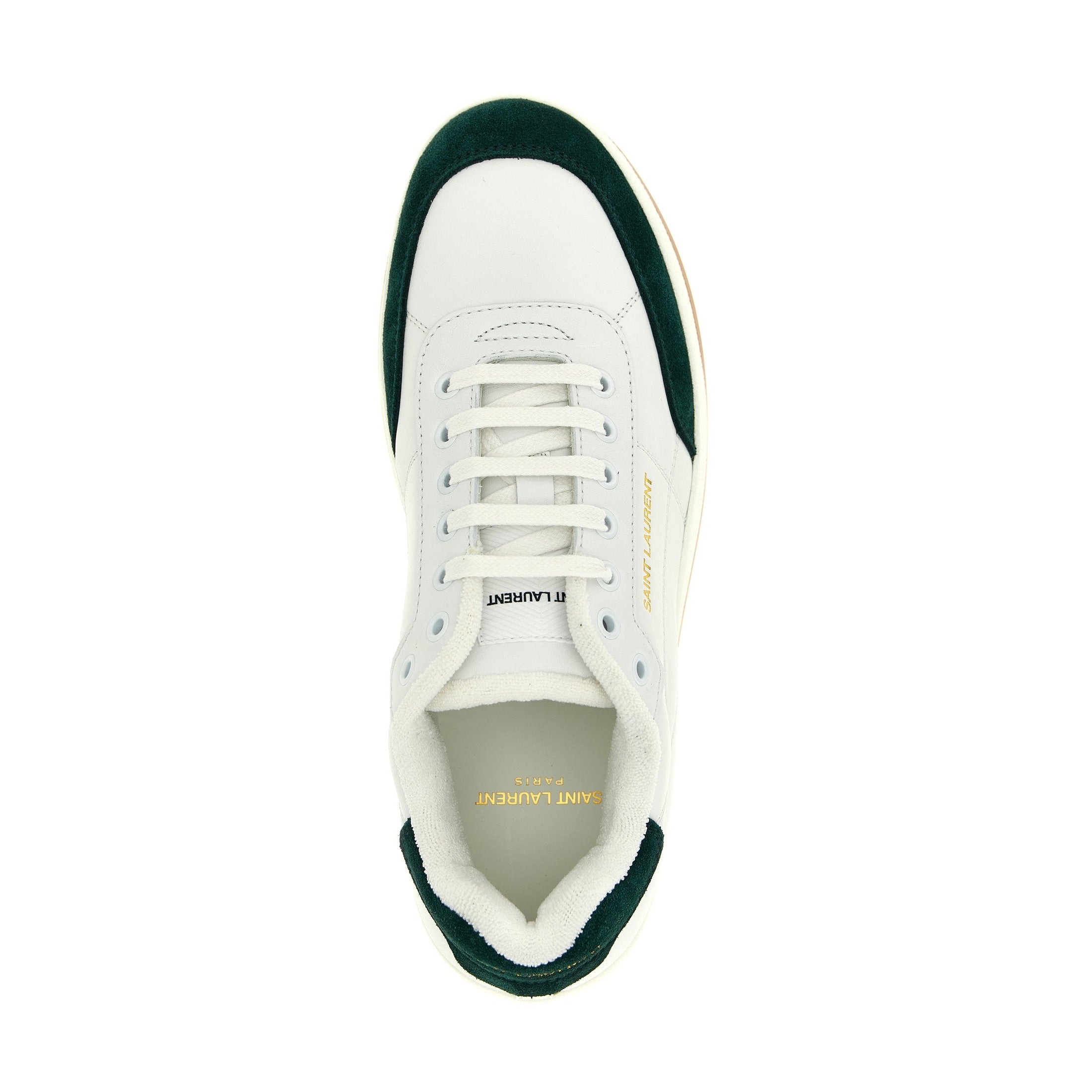 Saint Laurent Bicolor Calfskin Low Top Sneakers