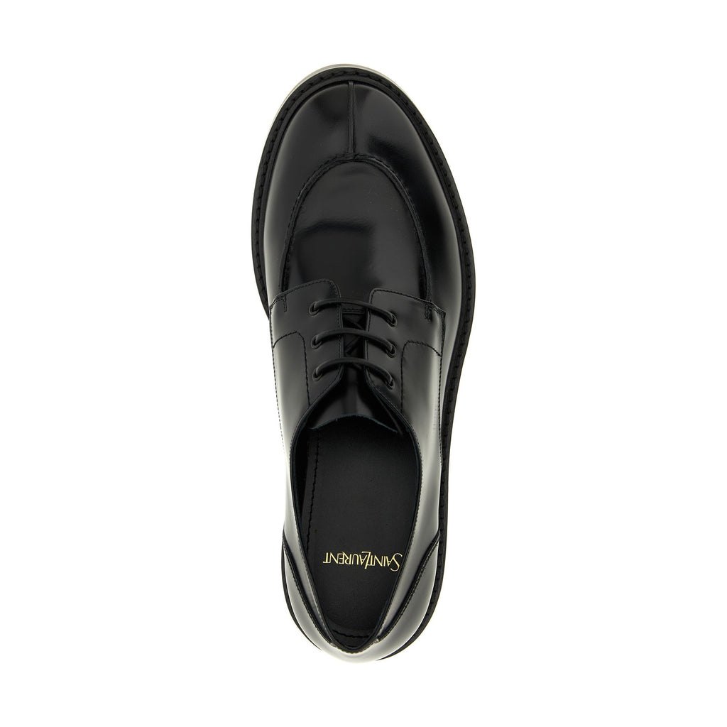Saint Laurent Black Calfskin Oxfords And Derbies