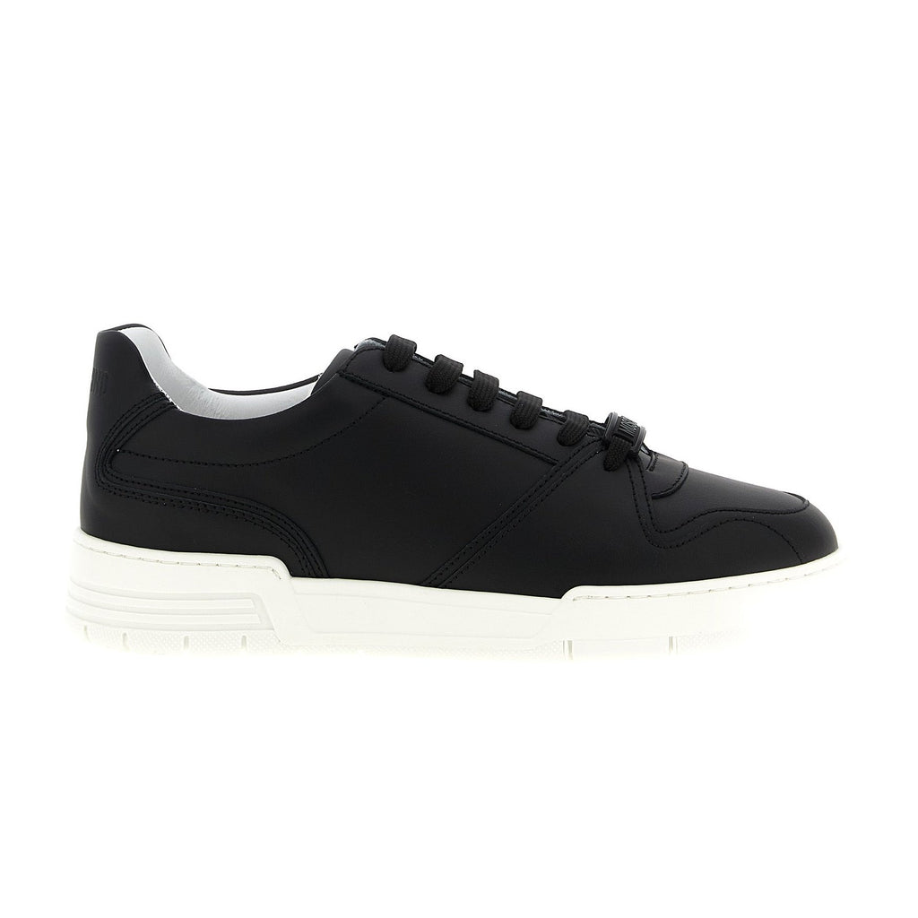 Moschino Black Leather Low Top Sneakers