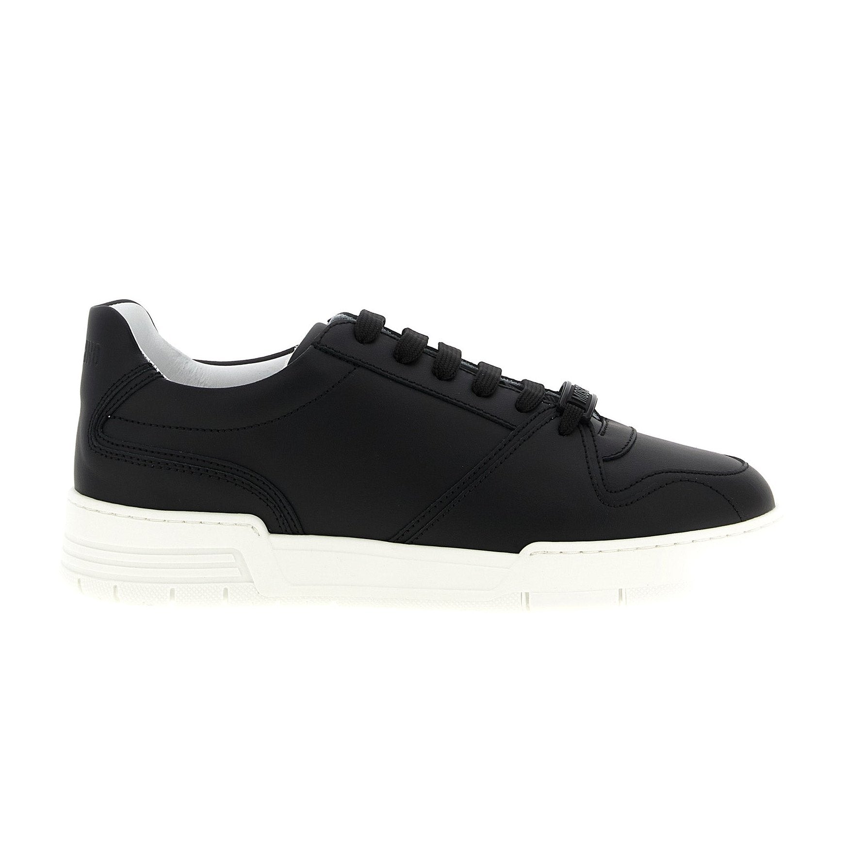 Moschino Black Leather Low Top Sneakers