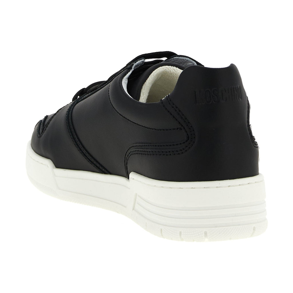Moschino Black Leather Low Top Sneakers