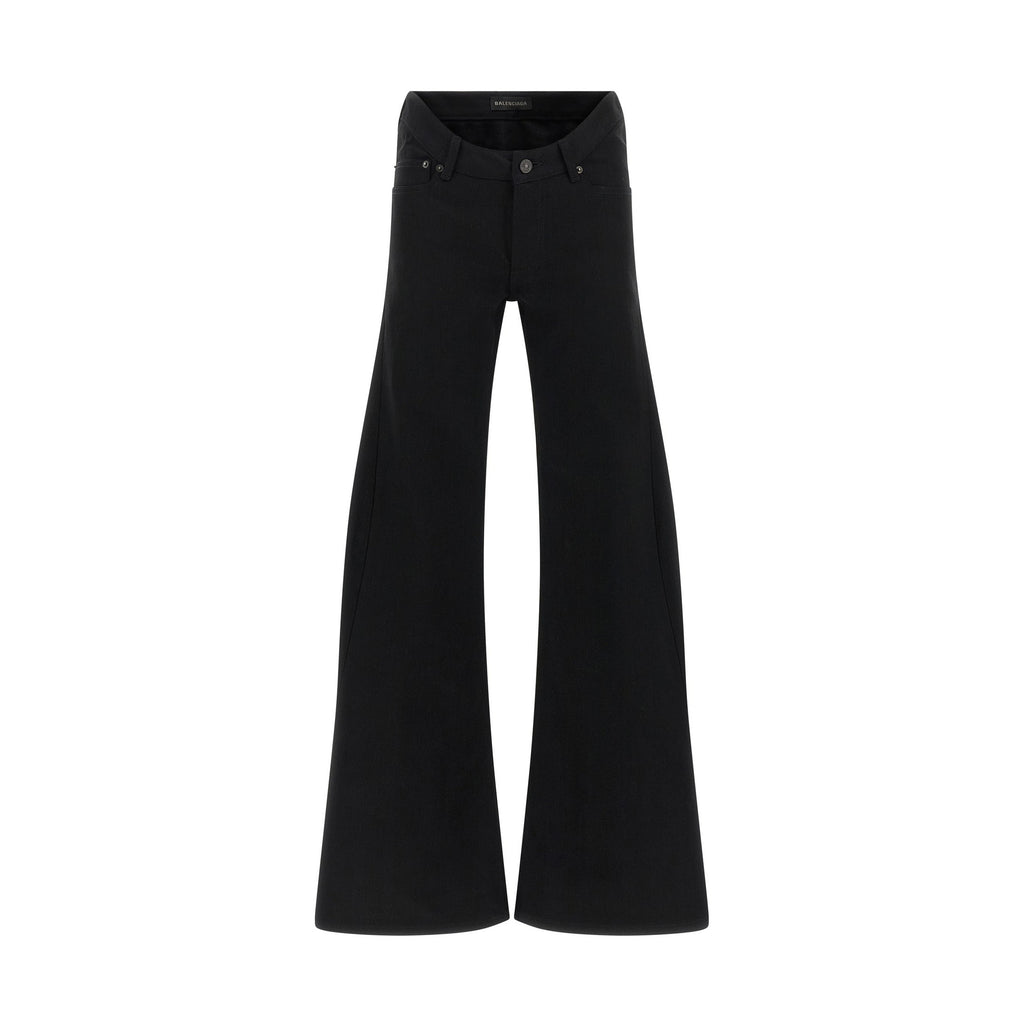 Balenciaga Black Cotton Flared Jeans