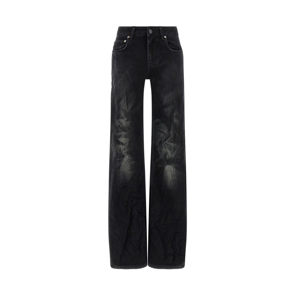 Balenciaga Black Cotton Flared Jeans