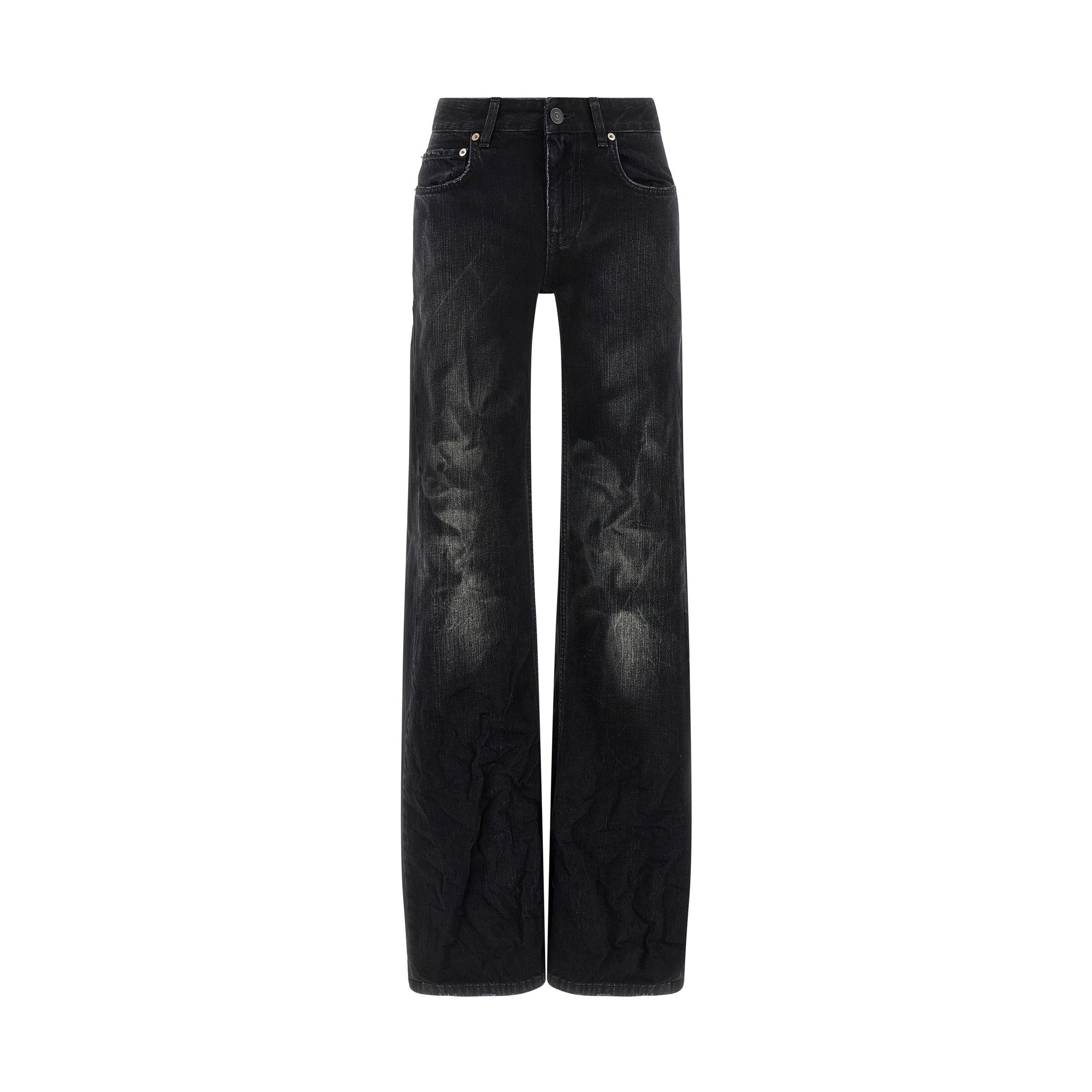 Balenciaga Black Cotton Flared Jeans