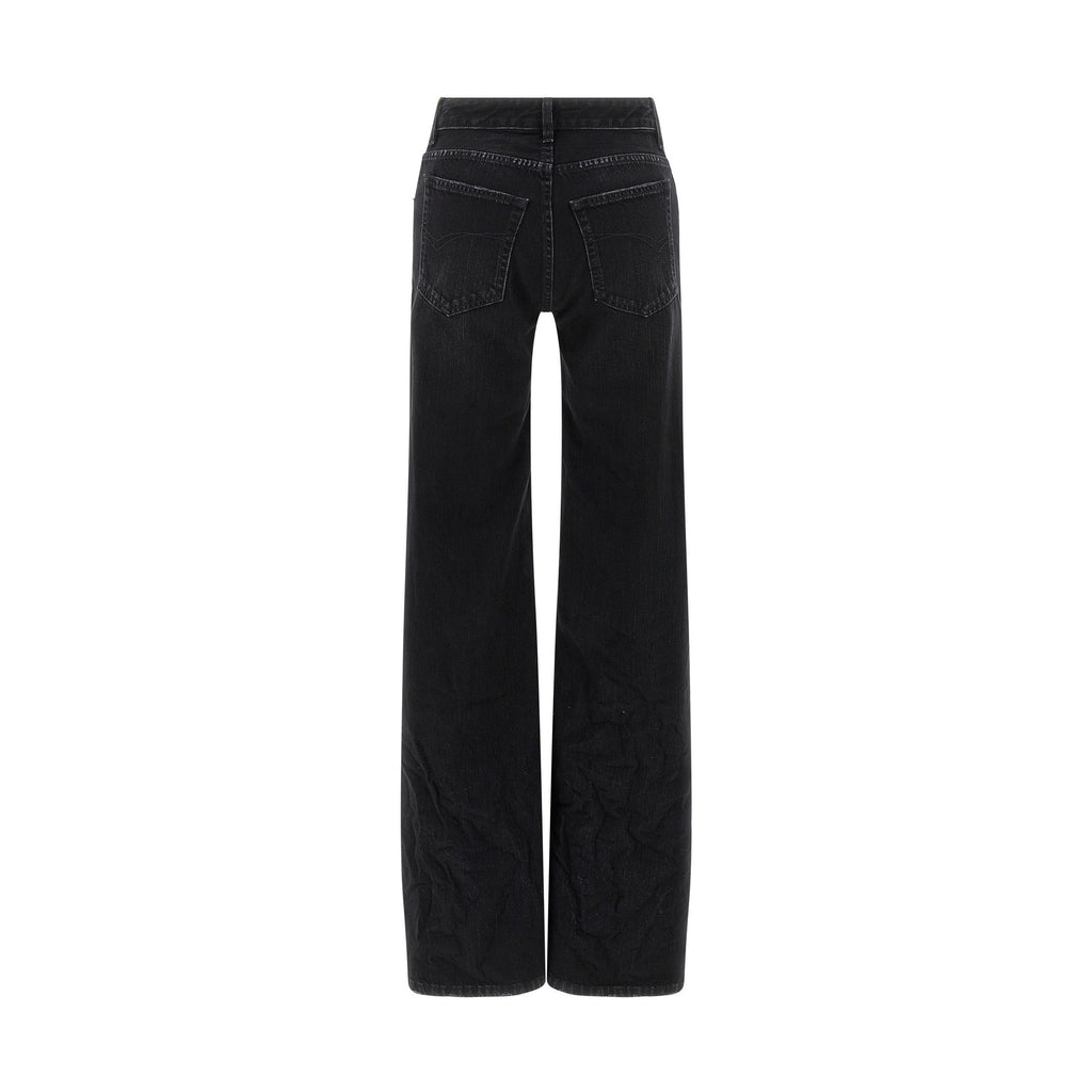 Balenciaga Black Cotton Flared Jeans