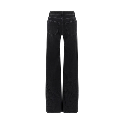 Balenciaga Black Cotton Flared Jeans