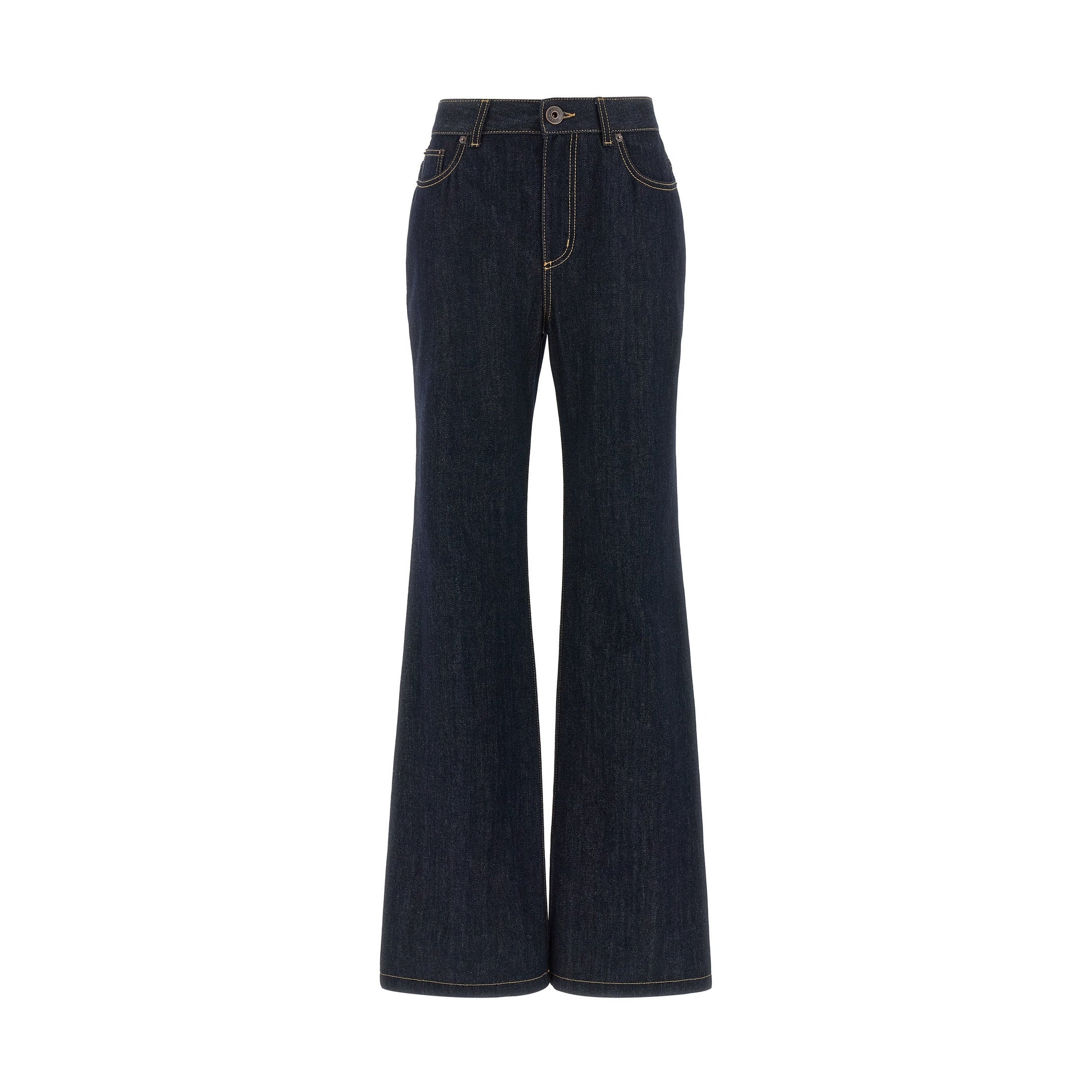 Alexander McQueen Blue Cotton Flared Jeans