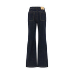 Alexander McQueen Blue Cotton Flared Jeans
