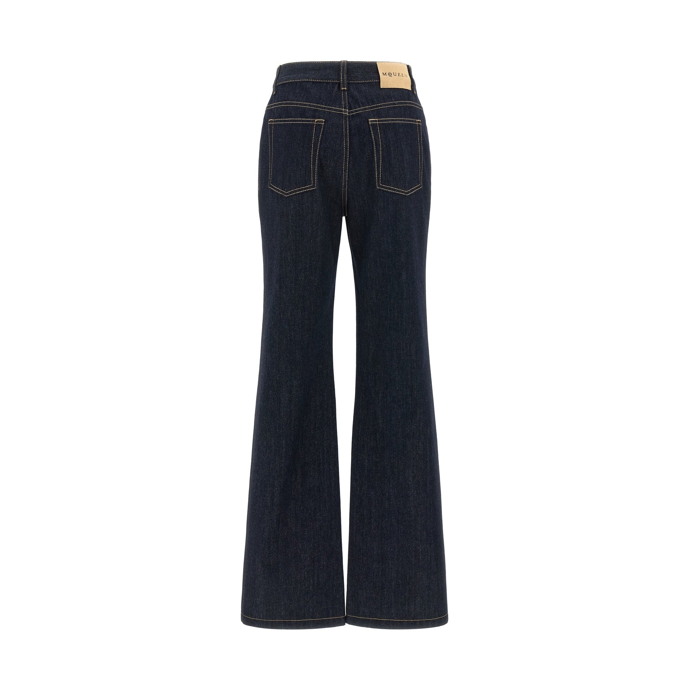 Alexander McQueen Blue Cotton Flared Jeans