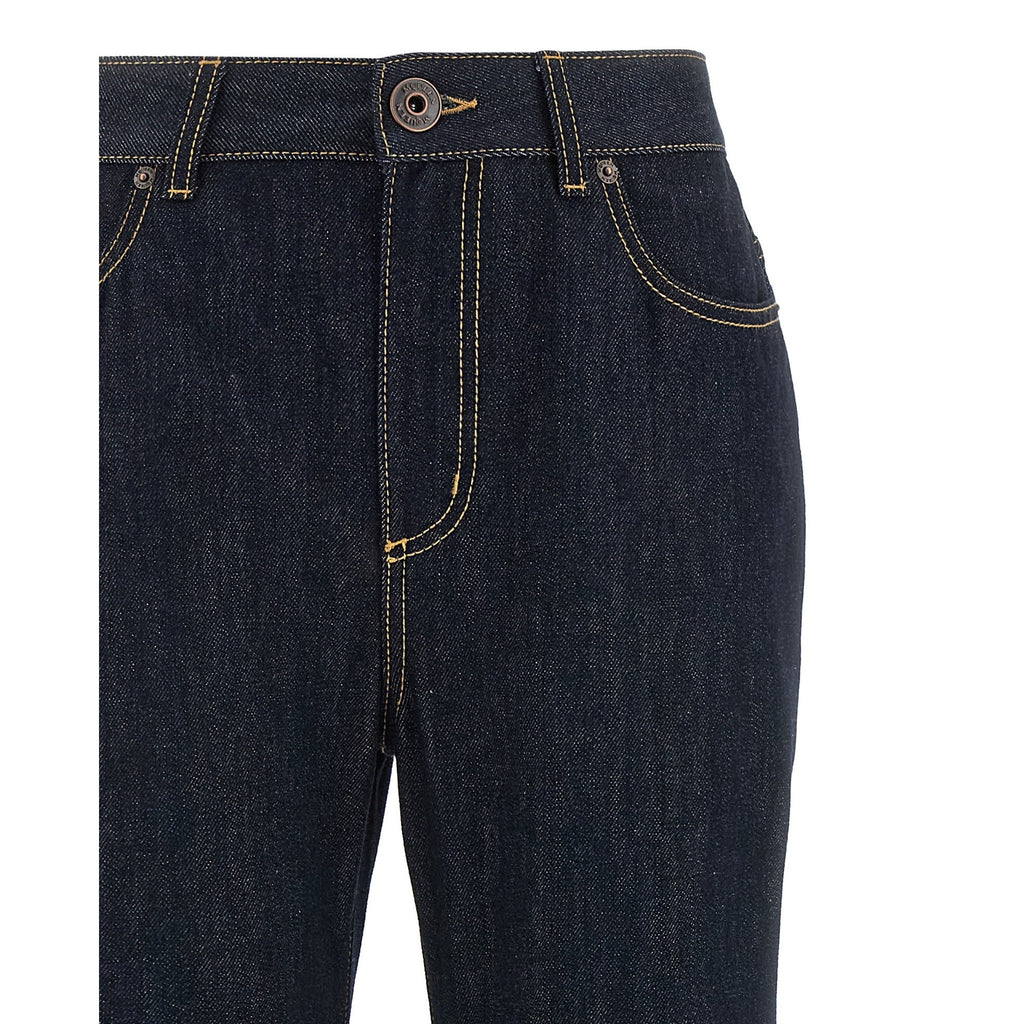 Alexander McQueen Blue Cotton Flared Jeans