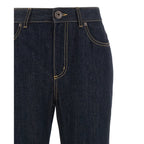 Alexander McQueen Blue Cotton Flared Jeans