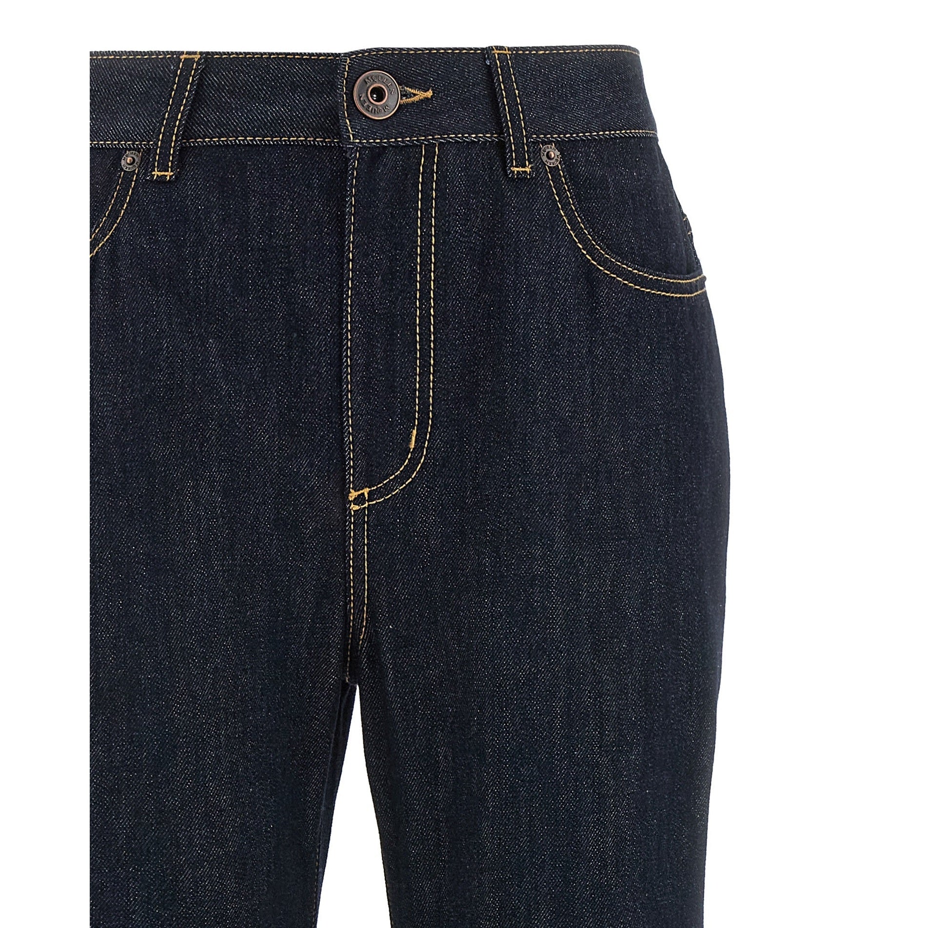Alexander McQueen Blue Cotton Flared Jeans
